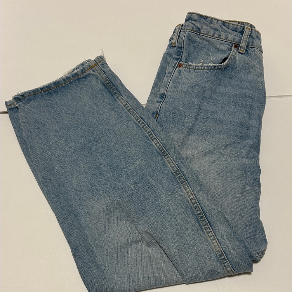 Zara Light Blue Wide Leg Jeans